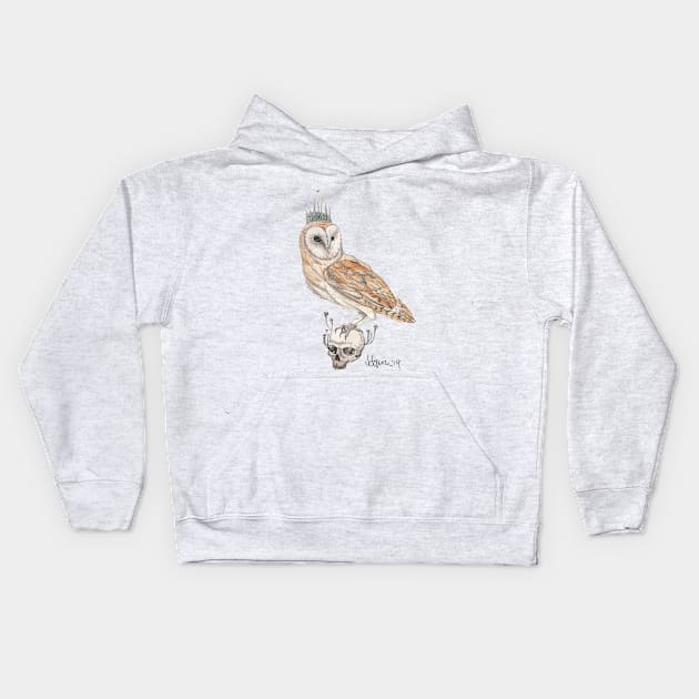 Prince of Selene (Tyto alba) Kids Hoodie by JJacobs